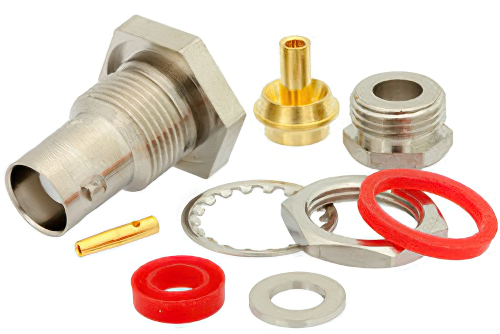 BNC Female Bulkhead Mount Connector Clamp/Solder Attachment for PE-SR405AL, PE-SR405FL, RG405