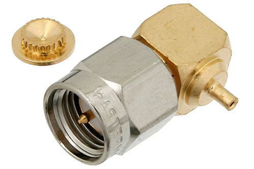 SMA Male Right Angle Connector Solder Attachment for PE-020SR