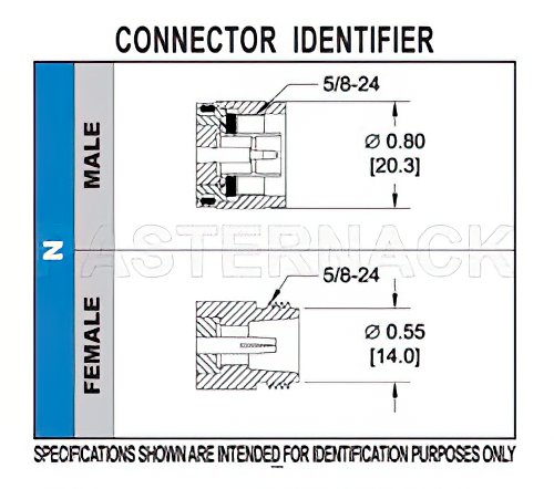 N Male Connector Solder Attachment for PE-047SR, PE-SR047AL, PE-SR047FL