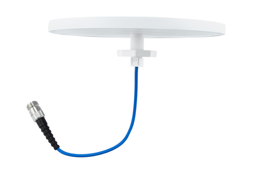 698-960 MHz / 1350-2700 MHz / 3300-4200 MHz Low PIM Rated H-pol Ceiling Omni Antenna, 2.2-5 dBi, Low Profile, Type N Female Connector