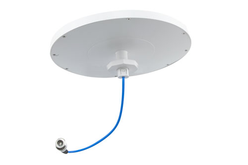 698-960 MHz / 1350-2700 MHz / 3300-4200 MHz Low PIM Rated H-pol Ceiling Omni Antenna, 2.2-5 dBi, Low Profile, Type N Female Connector