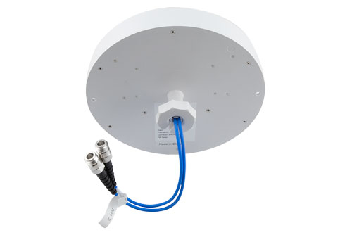 698-960 MHz / 1710-2700 MHz / 3400-4200 MHz Low PIM Rated Indoor VH-pol Omni Antenna, 3-5 dBi, Ceiling Mount, 2 x Type N Female Connector