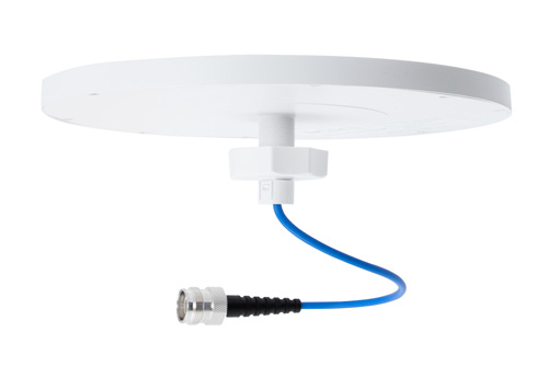 698-960 MHz / 1350-2700 MHz / 3300-4200 MHz Low PIM Rated H-pol Ceiling Omni Antenna, 2.2-5 dBi, Low Profile, 4.3-10 Female Connector