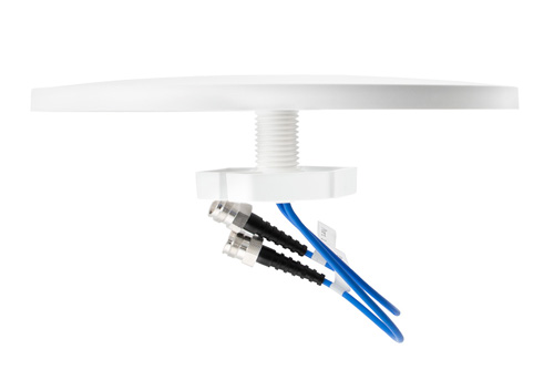 698-960 MHz / 1350-2700 MHz / 3300-4200 MHz Low PIM Rated HH-pol MIMO Omni Low Profile Ceiling Antenna, 1.5-6 dBi, 2x4.3-10 Female Connector