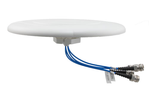 Indoor DAS Ceiling Omni Antenna, 4.5 dBi, 698 MHz - 4200 MHz, 4 x 4.3-10 Female, Low PIM
