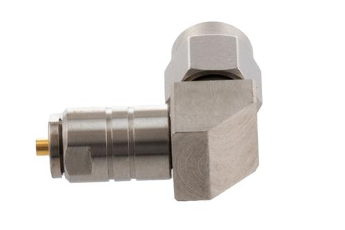 2.92mm Male Right Angle Connector Clamp/Solder Attachment for PE-034SR, .034 Semi-Rigid