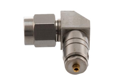 2.92mm Male Right Angle Connector Clamp/Solder Attachment for PE-034SR, .034 Semi-Rigid