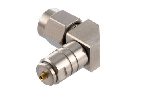 2.92mm Male Right Angle Connector Clamp/Solder Attachment for PE-034SR, .034 Semi-Rigid
