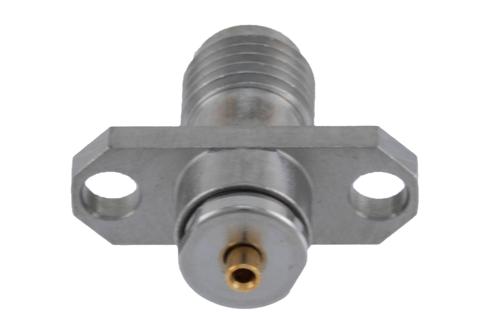 2.92mm Female Connector Clamp/Solder Attachment 2 Hole Flange Mount for PE-034SR, .034 Semi-Rigid