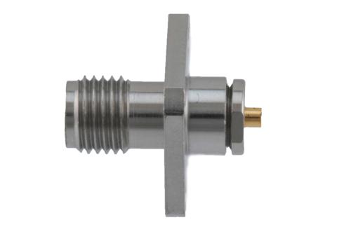 2.92mm Female Connector Clamp/Solder Attachment 4 Hole Flange Mount for PE-034SR, .034 Semi-Rigid