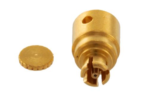 Mini SMP Female Right Angle Connector Solder Attachment for PE-034SR, .034 Semi-Rigid