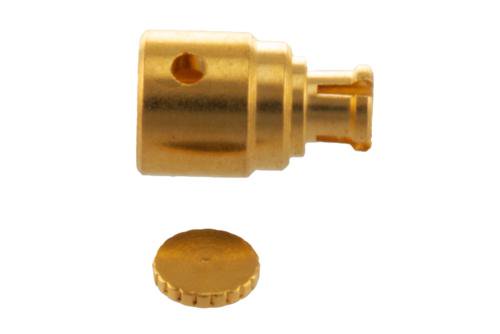 Mini SMP Female Right Angle Connector Solder Attachment for PE-034SR, .034 Semi-Rigid