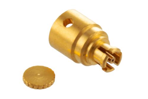 Mini SMP Female Right Angle Connector Solder Attachment for PE-034SR, .034 Semi-Rigid