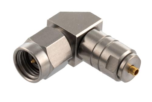 2.92mm Male Right Angle Connector Clamp/Solder Attachment for PE-047SR, PE-P047, PE-P047LL, PE-SR047AL, PE-SR047FL, .047 Semi-Rigid