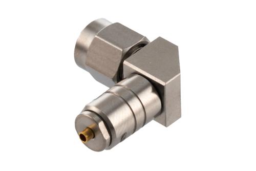 2.92mm Male Right Angle Connector Clamp/Solder Attachment for PE-047SR, PE-P047, PE-P047LL, PE-SR047AL, PE-SR047FL, .047 Semi-Rigid