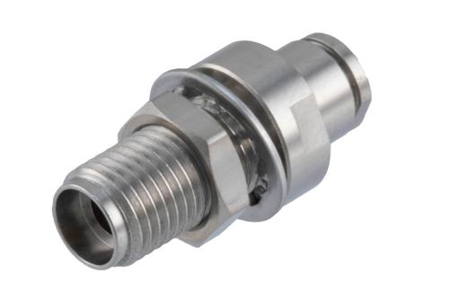 2.92mm Female Bulkhead Mount Connector Clamp/Solder Attachment for PE-047SR, PE-P047, PE-P047LL, PE-SR047AL, PE-SR047FL, .047 Semi-Rigid