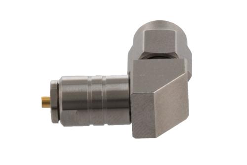 3.5mm Male Right Angle Connector Clamp/Solder Attachment for PE-047SR, PE-P047, PE-P047LL, PE-SR047AL, PE-SR047FL, .047 Semi-Rigid