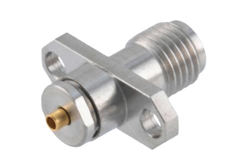 3.5mm Female Connector Clamp/Solder Attachment 2 Hole Flange Mount for PE-047SR, PE-P047, PE-P047LL, PE-SR047AL, PE-SR047FL, .047 Semi-Rigid