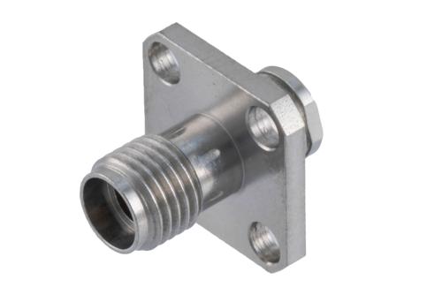 3.5mm Female Connector Clamp/Solder Attachment 4 Hole Flange Mount for PE-047SR, PE-P047, PE-P047LL, PE-SR047AL, PE-SR047FL, .047 Semi-Rigid