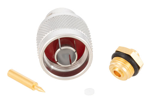 N Male Connector Solder Attachment for PE-SR402AL, PE-SR402FL, PE-SR402FLJ, PE-SR402TN, RG402