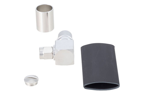 SMA Male Right Angle Connector Crimp/Solder Attachment for LMR-400, LMR-LW400, TCOM-400, LMR-400-LLPX, PE-B400, PE-B405, PE-C400, LMR-400-FR