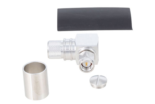SMA Male Right Angle Connector Crimp/Solder Attachment for LMR-400, LMR-LW400, TCOM-400, LMR-400-LLPX, PE-B400, PE-B405, PE-C400, LMR-400-FR