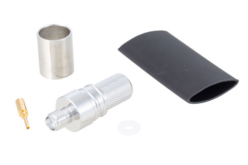 SMA Female Connector Crimp/Solder Attachment for LMR-400, LMR-400-FR, LMR-LW400, TCOM-400, LMR-400-LLPX, PE-B400, PE-B405, PE-C400,