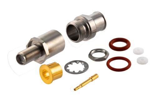 SMA Female Bulkhead Mount Space Connector Clamp/Solder Attachment for PE-R200LL