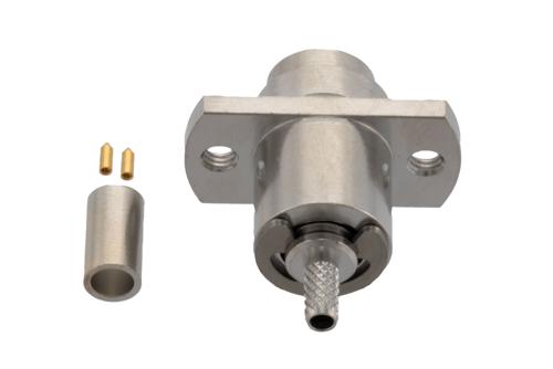 BMA Jack Connector Crimp Attachment 2 Hole Flange Mount for LMR-100A, PE-B100, PE-C100, RG174, RG174MN, RG316, RG188, LMR-100A-PV