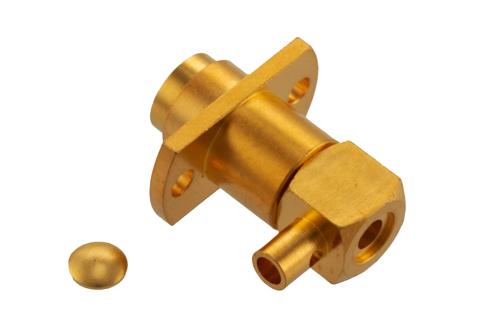 BMA Jack Right Angle Connector Solder Attachment 2 Hole Flange Mount for PE-SR405AL, PE-SR405FL, PE-SR405FLJ, RG405, RG405 Tinned