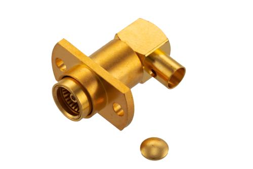 BMA Jack Right Angle Connector Solder Attachment 2 Hole Flange Mount for PE-SR402AL, PE-SR402FL, PE-SR402FLJ, RG402, RG402 Tinned