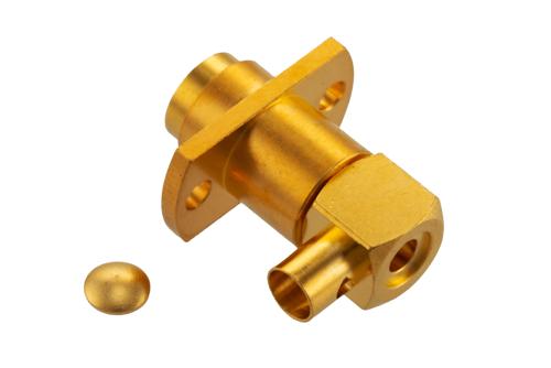 BMA Jack Right Angle Connector Solder Attachment 2 Hole Flange Mount for PE-SR402AL, PE-SR402FL, PE-SR402FLJ, RG402, RG402 Tinned