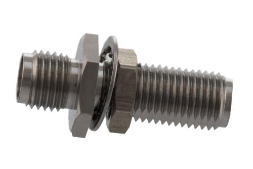 Bulkhead Mount SMA Female to SMA Female Adapter, Hole size 0.256 X 0.217 inch