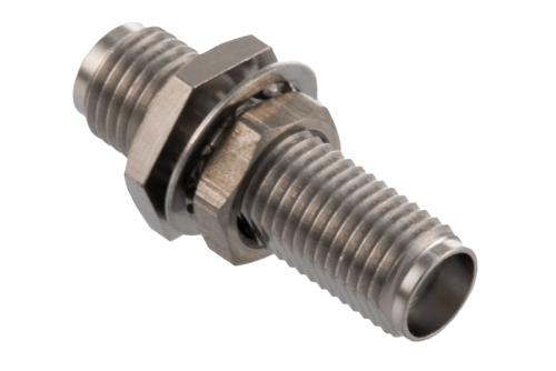 Bulkhead Mount SMA Female to SMA Female Adapter, Hole size 0.256 X 0.217 inch