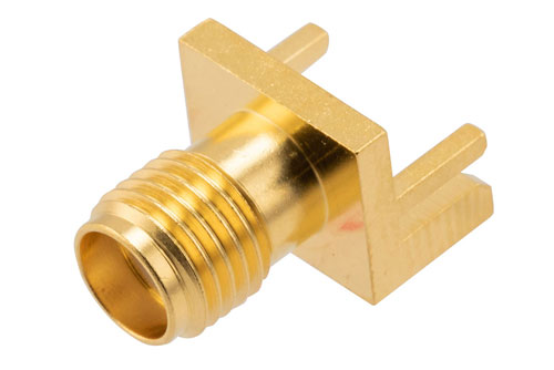 SMA Female Commercial Grade Connector Solder Attachment .042 inch End Launch PCB, Tab Contact