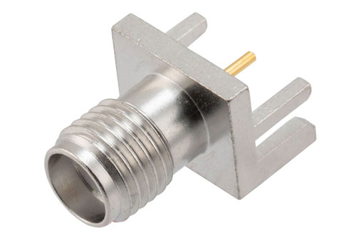 SMA Female Commercial Grade Connector Solder Attachment .063 inch End Launch PCB, Tri-Metal Finish