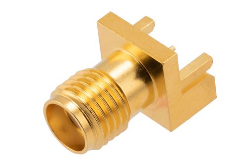 SMA Female Commercial Grade Connector Solder Attachment .019 inch End Launch PCB, .020 Inches Diameter Pin