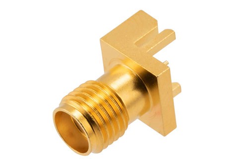 SMA Female Commercial Grade Connector Solder Attachment .026 inch End Launch PCB, .020 Inches Diameter Pin