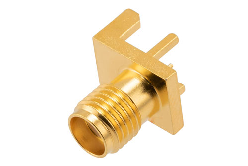 SMA Female Commercial Grade Connector Solder Attachment .137 inch End Launch PCB, .020 Inches Diameter Pin