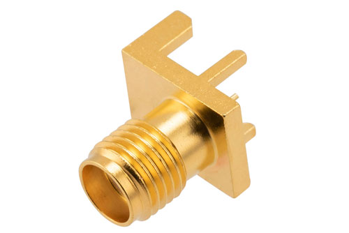 SMA Female Commercial Grade Connector Solder Attachment .145 inch End Launch PCB, .020 Inches Diameter Pin
