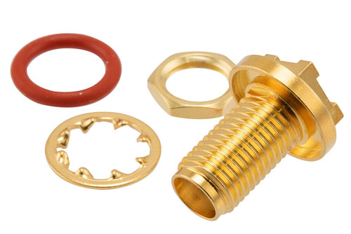 SMA Female Bulkhead Mount Commercial Grade Connector Solder Attachment Surface Mount PCB