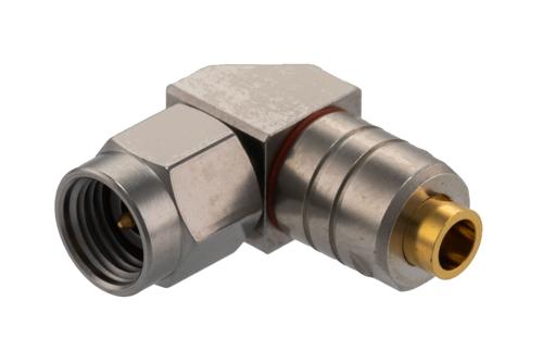 2.92mm Male Right Angle Connector Solder Attachment for 0.118 Semi-Rigid Coax Cable
