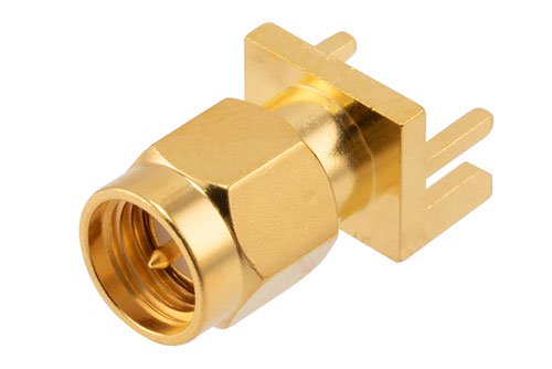 SMA Male Commercial Grade Connector Solder Attachment .063 inch End Launch PCB, Tab Contact