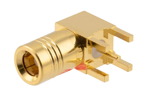 SMB Plug Right Angle Commercial Grade Connector Solder Attachment Thru Hole PCB