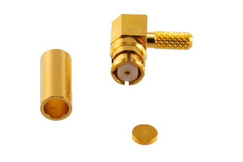 SMP Female Right Angle Connector Crimp Attachment for RG178, RG196