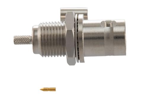 BNC Female Bulkhead Mount Connector Crimp Attachment for RG316-DS Cable, IP67 Mated