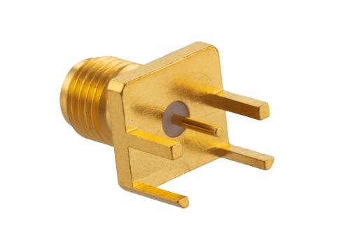 SMA Female Connector Solder Attachment PCB Mount for 0.123 inch End Launch