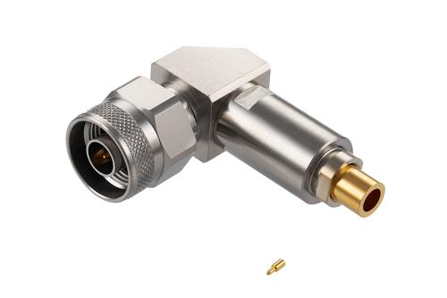 N Male Right Angle Precision Connector Clamp/Solder Attachment for PE-P142LL