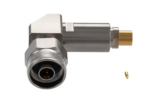N Male Right Angle Precision Connector Clamp/Solder Attachment for PE-P142LL