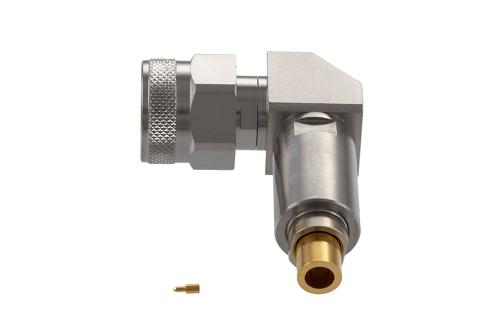 N Male Right Angle Precision Connector Clamp/Solder Attachment for PE-P142LL